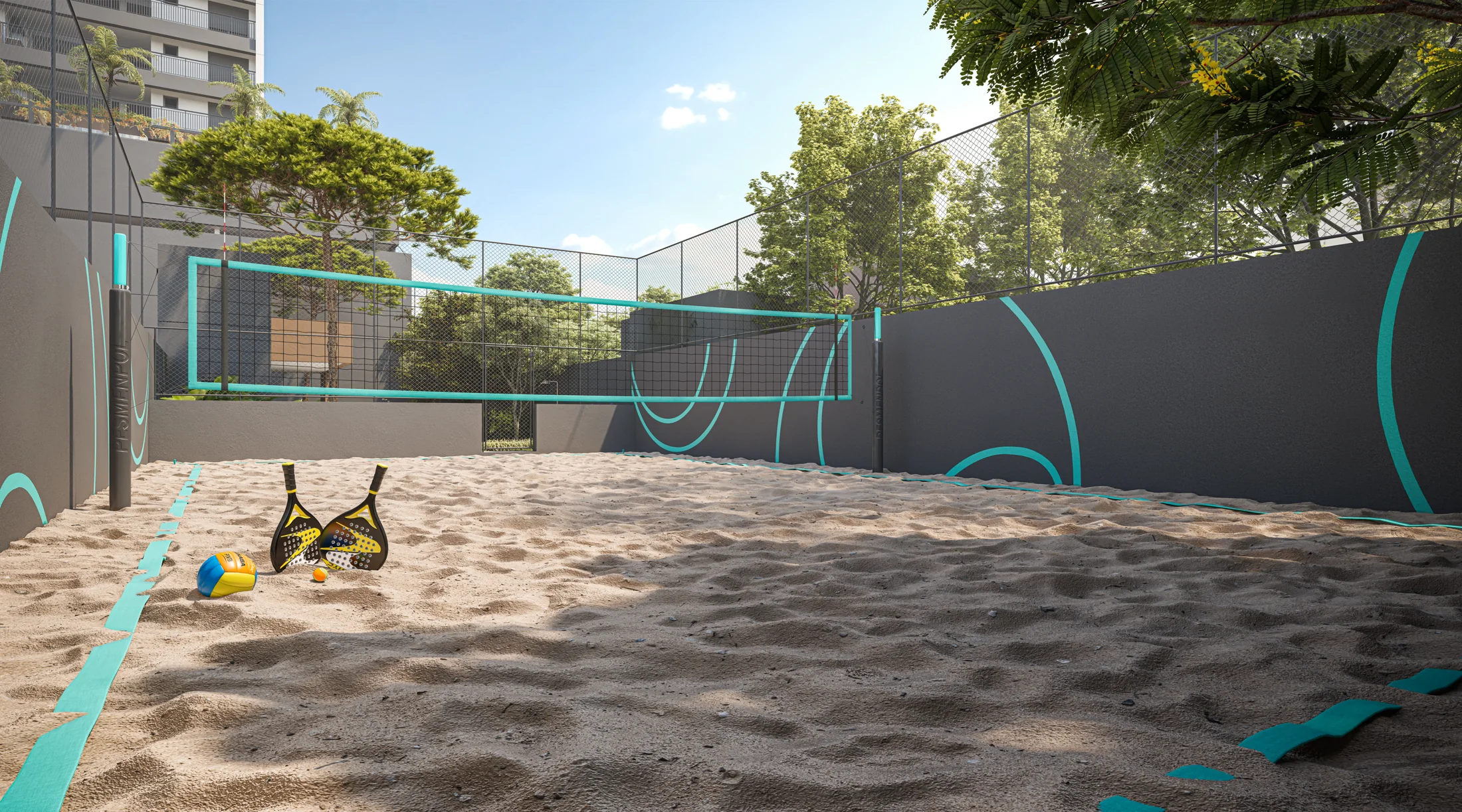 Quadra de Beach Tennis (Perspectiva artística)