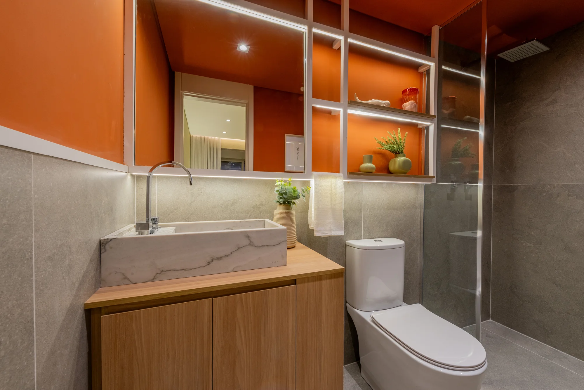 Banheiro da suíte 03 - 140m² (Foto do decorado)