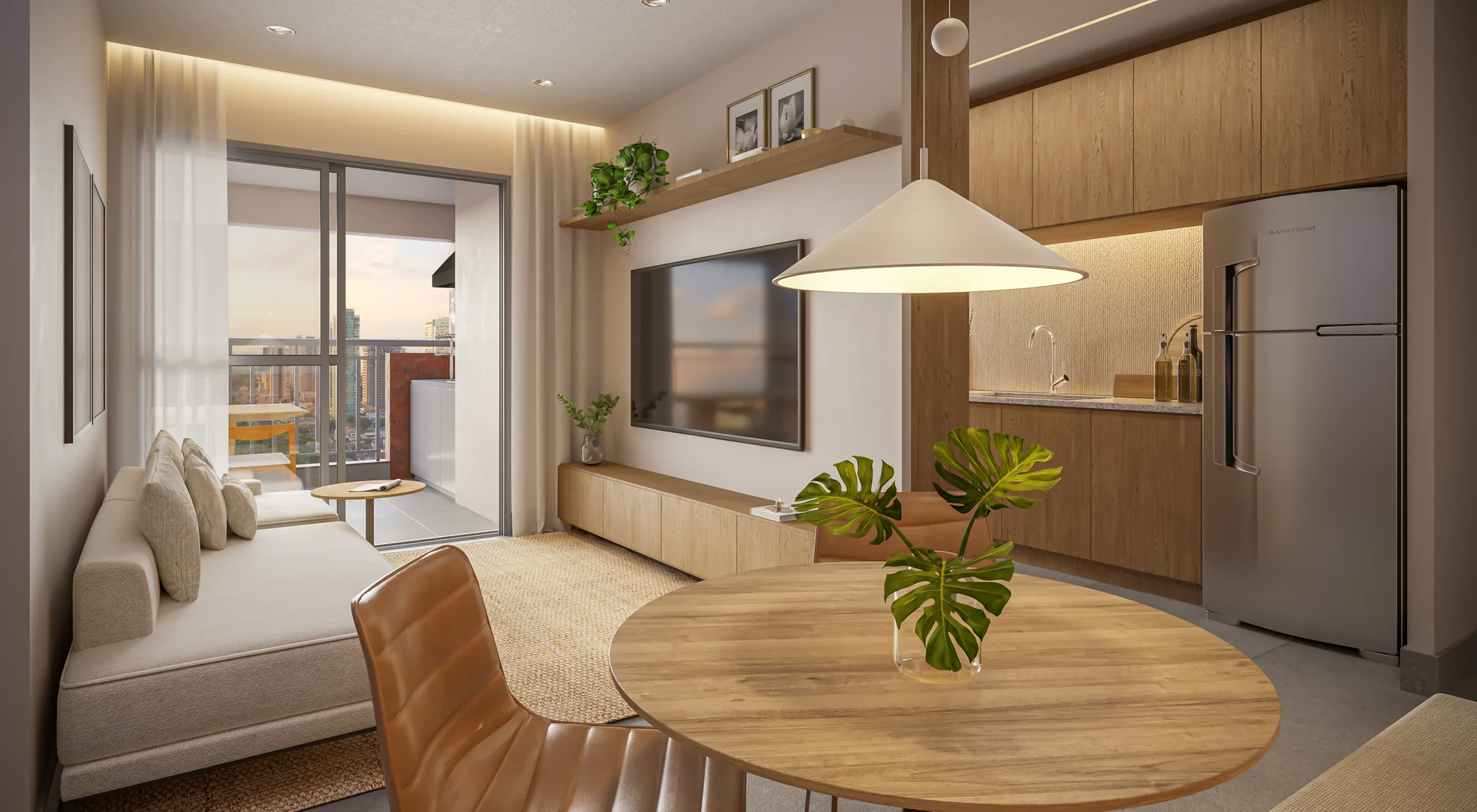 Living - Apto 82m² (Perspectiva artística)