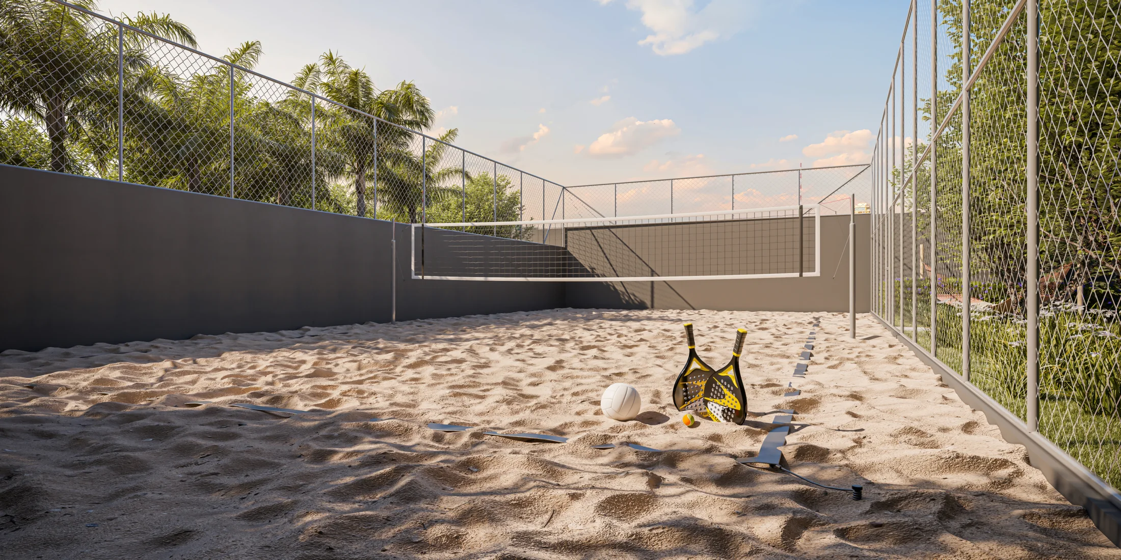 Quadra de beach tennis (Perspectiva artística)