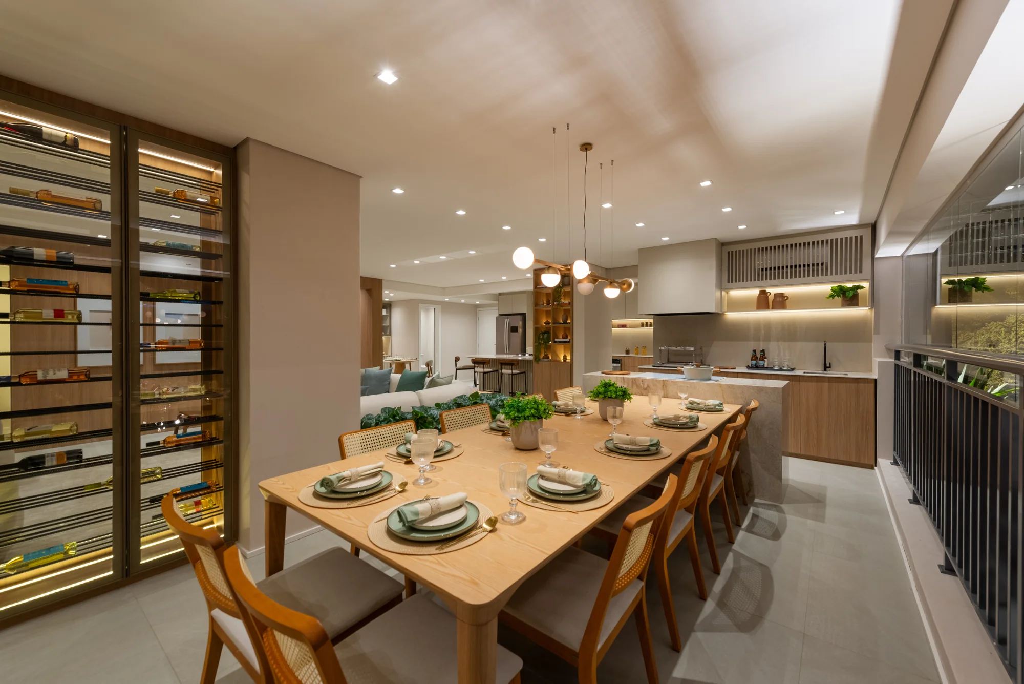 Terraço com churrasqueira a carvão - 167m² (Foto do decorado)