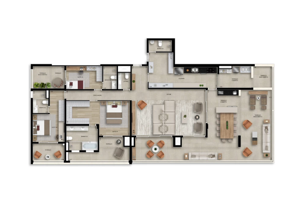 268m² I Penthouse (Perspectiva artística)