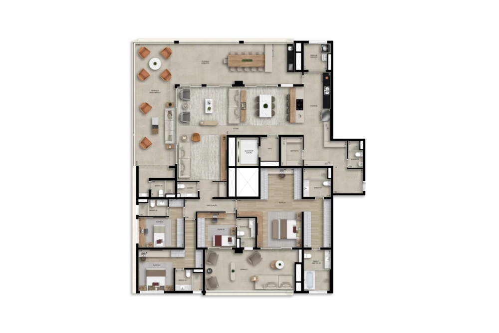 352m² I Penthouse (Perspectiva artística)