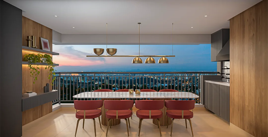 Terraço do apto. de 2 suítes - Opção ampliada - 97m² (Perspectiva artística)