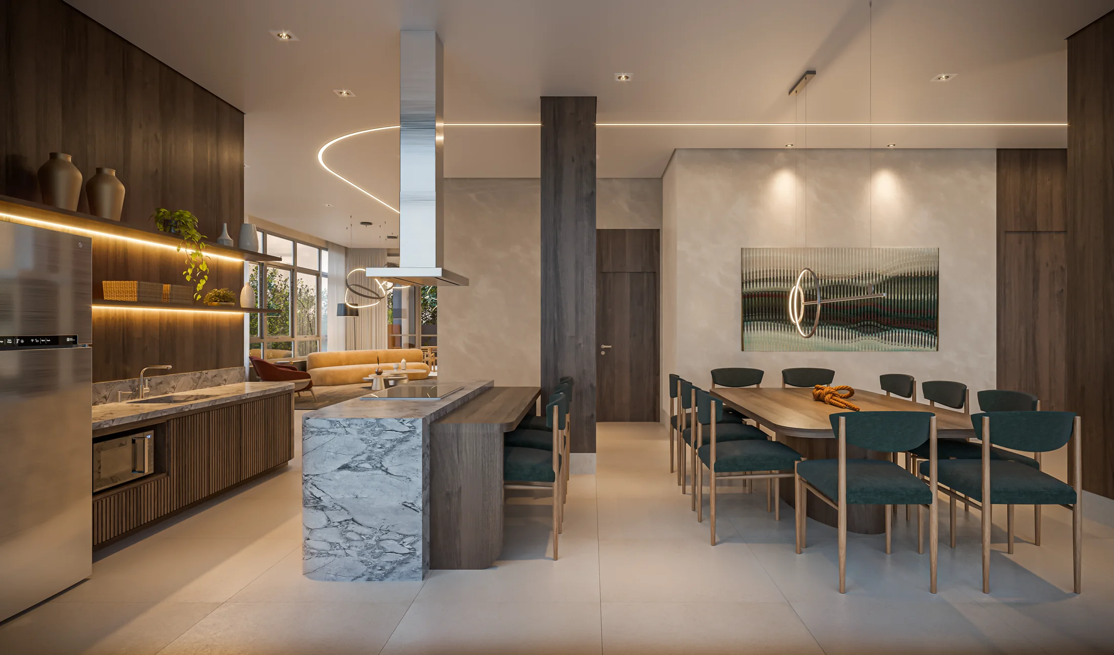 Espaço gourmet - Torre 2 (Perspectiva artística)