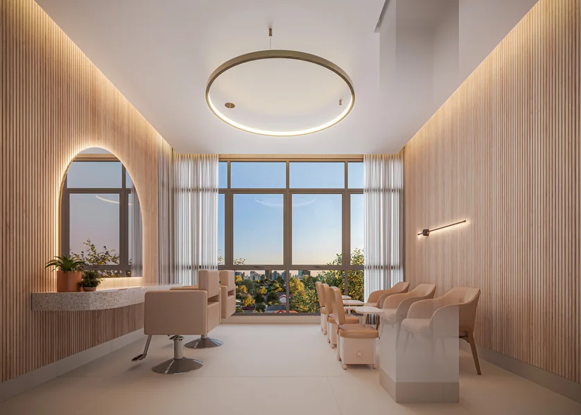 Espaço mulher e sala de massagem (Perspectiva artística)