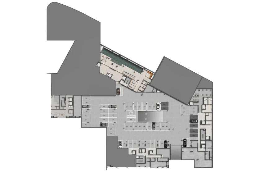 Implantação 1º Subsolo (perspectiva artística)