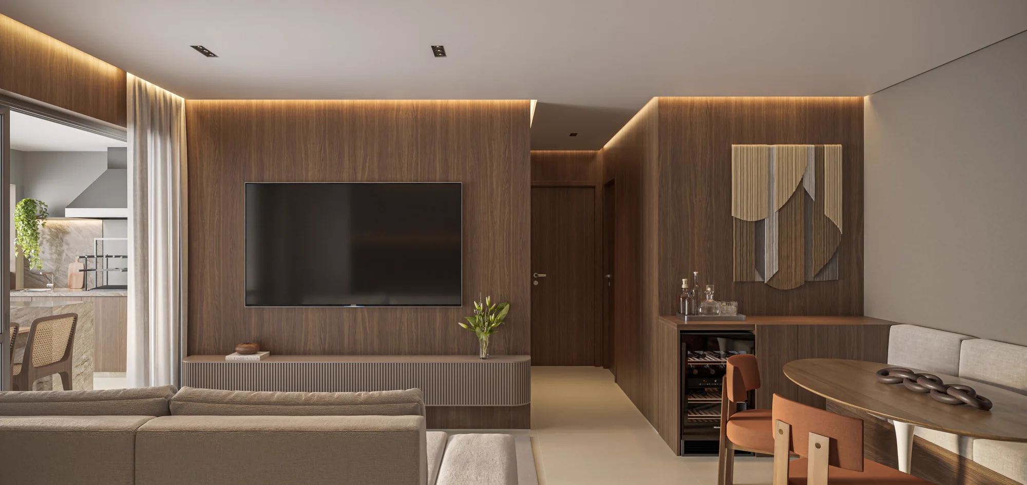 Living 2 Dorms - apto 79m² (Perspectiva artística)