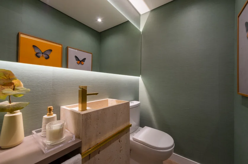Lavabo do apto de 3 suítes -109m² (Foto do decorado)